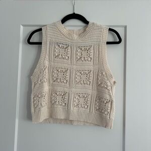 Lucky Brand Cream Knit Crop Top